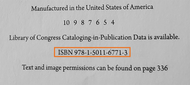 ISBN on copyright page