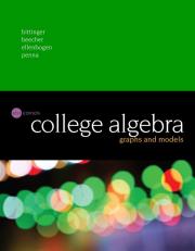 College Algebra: Graphs and Models 6th