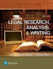 Legal Research, Analysis, and Writing 6th