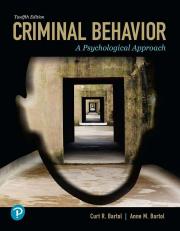 Criminal Behavior: Psychological Approach 12th