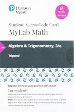 MyLab Math with Pearson EText -- 18 Week Standalone Access Card -- for Algebra and Trigonometry