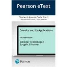Pearson EText Calculus and Its Applications -- Access Card 2nd