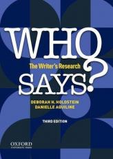 Who Says? : The Writer's Research 3rd