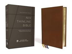 NIV Thinline Bible, Premier Collection, Black Letter, Art Gilded Edges, Comfort Print [Brown] 