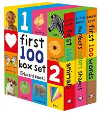 First 100 Board Book Box Set (3 Books) : First 100 Words, Numbers Colors Shapes, and First 100 Animals