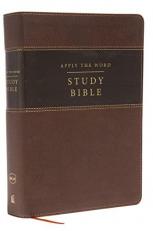 NKJV, Apply the Word Study Bible, Large Print, Indexed, Red Letter Edition : Live in His Steps [Earth Brown] 