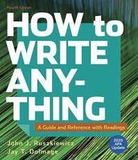 How to Write Anything with Readings with 2020 APA Update : A Guide and Reference 4th