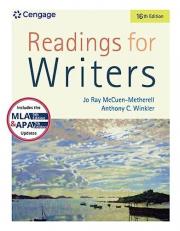 Readings for Writers (w/ APA7E and MLA9E Updates) with APA 16th