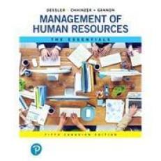 Management of Human Resources (Canadian) 5th