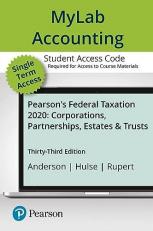MyLab Accounting with Pearson EText -- Access Card -- for Pearson's Federal Taxation 2020 Corporations, Partnerships, Estates and Trusts 