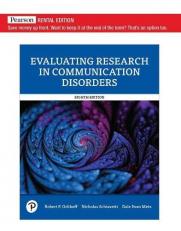 Evaluating Research in Communication Disorders 8th