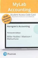 Mylab Accounting with Pearson Etext -- Access Card -- for Horngren's Accounting 13th