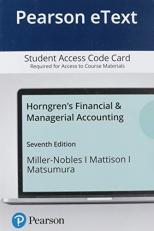 Pearson EText Horngren's Financial and Managerial Accounting -- Access Card 7th