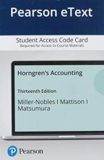 Pearson EText Horngren's Accounting -- Access Card 13th