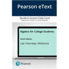 Pearson EText Algebra for College Students -- Access Card 9th