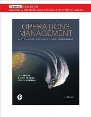 Operations Management : Sustainability and Supply Chain Management 