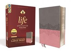 NIV Life Application Study Bible Red Letter Edition [Third Edition, Large Print, Grey/Pink]