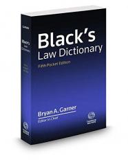 Blacks Law Dict Pckt 5/e