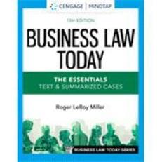 Business Law Today: Essentials - MindTap 13th