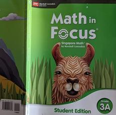 Math in Focus : Student Edition Volume a Grade 3 2020