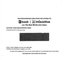 E-book and InQuizitive for The Real World, Sixth Edition