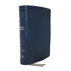 NKJV, Single-Column Reference Bible, Genuine Leather, Blue, Comfort Print : Holy Bible, New King James Version 