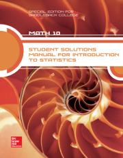Intro to Statistics: MATH 10 (SSM)(SADDLEBACK CA) Student Solutions Manual
