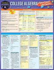 College Algebra Equations and Answers : A QuickStudy Laminated Reference Guide 