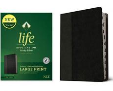 NLT Life Application Study Bible, Third Edition, Large Print (LeatherLike, Black/Onyx, Indexed)