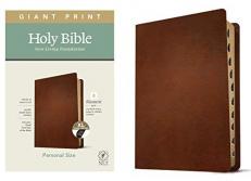NLT Personal Size Giant Print Bible, Filament Enabled Edition (Red Letter, Genuine Leather, Brown, Indexed) 