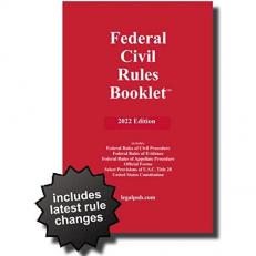 Federal Civil Rules Booklet 2022 22nd